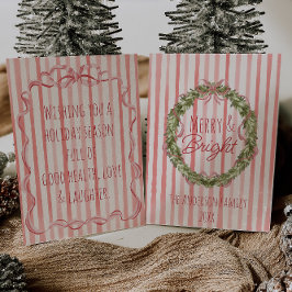 ヴィンテージブメリーライトストライプクリスマスボウリース シーズンカード