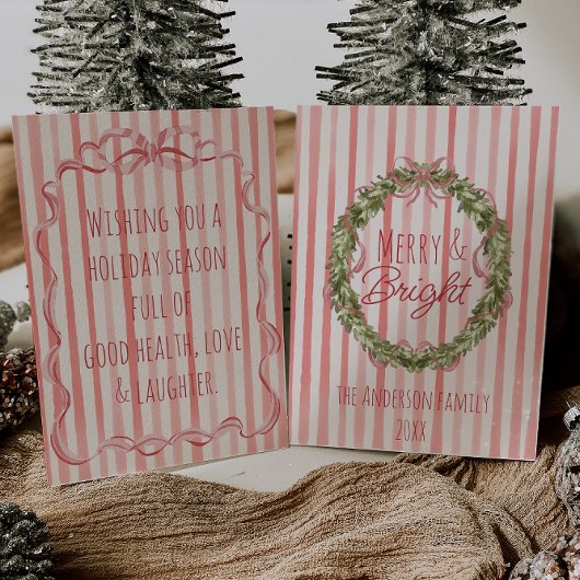 ヴィンテージブメリーライトストライプクリスマスボウリース シーズンカード