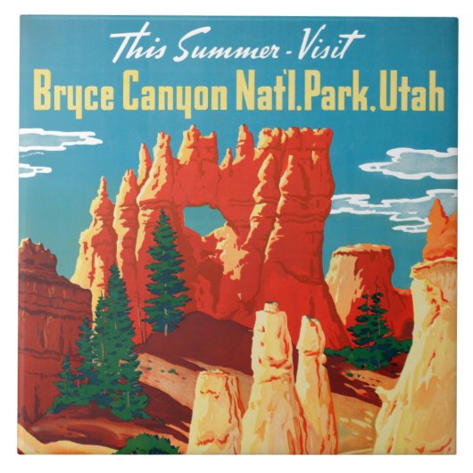 ヴィンテージブライスキャニオンナショナルパークユタトラベルポス タイル (正面)