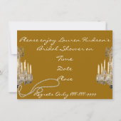 ヴィンテージブライダルシャワーの招待フェイク背景 招待状 (裏面)