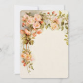 ヴィンテージブライダルシャワーアンティークバラ花フローラ 招待状 (裏面)