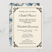 ヴィンテージブライダルシャワーアールヌーボーアイリスフラワー 招待状 (正面/裏面)