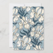 ヴィンテージブライダルシャワーアールヌーボーアイリスフラワー 招待状 (裏面)