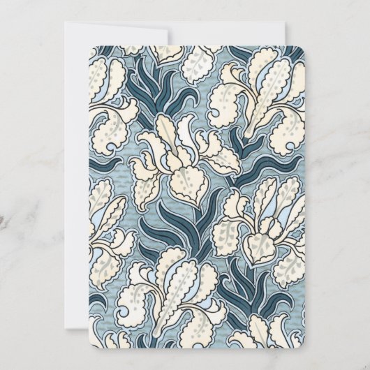 ヴィンテージブライダルシャワーアールヌーボーアイリスフラワー 招待状 (裏面)