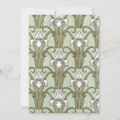 ヴィンテージブライダルシャワーアールヌーボーアイリスフラワー 招待状 (裏面)