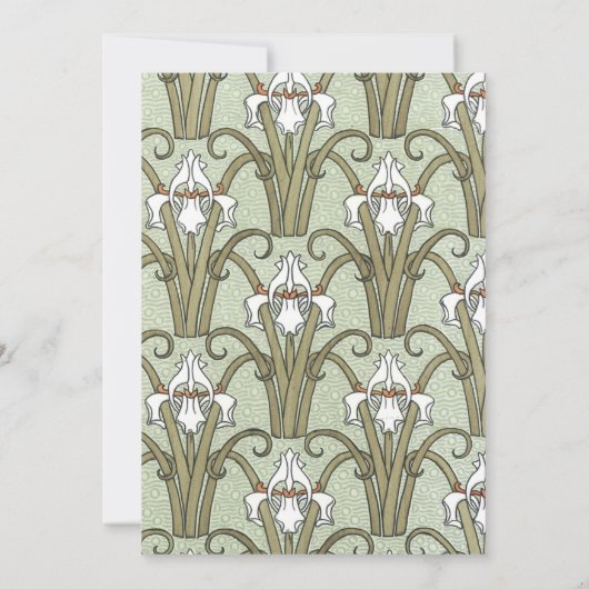 ヴィンテージブライダルシャワーアールヌーボーアイリスフラワー 招待状 (裏面)