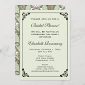 ヴィンテージブライダルシャワーアールヌーボーアイリスフラワー 招待状 (正面/裏面)