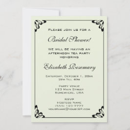 ヴィンテージブライダルシャワーアールヌーボーアイリスフラワー 招待状