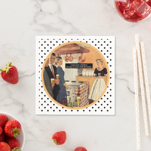 ヴィンテージブライダルシャワーキッチンカクテルおもしろい スタンダードカクテルナプキン (インサイチュ)