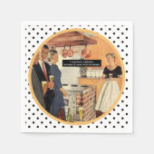 ヴィンテージブライダルシャワーキッチンカクテルおもしろい スタンダードカクテルナプキン (正面)