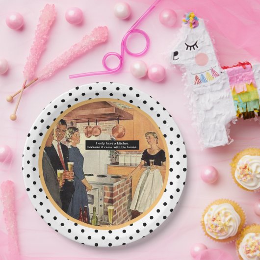ヴィンテージブライダルシャワーキッチンカクテルおもしろい ペーパープレート (パーティー)