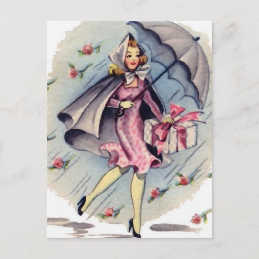 ヴィンテージブライダルシャワーゲスト インビテーションポストカード (正面)