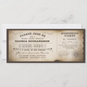 ヴィンテージブライダルシャワーチケットタイポグラフィデザイン 招待状 (正面)