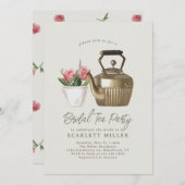 ヴィンテージブライダルシャワーティーパーティの招待状 招待状 (正面/裏面)