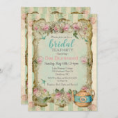 ヴィンテージブライダルシャワーティーパーティの招待状 招待状 (正面/裏面)