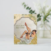 ヴィンテージブライダルシャワーティーパーティー保存日 案内ポストカード (スタンド正面)