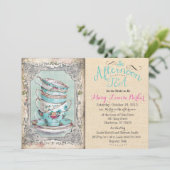 ヴィンテージブライダルシャワーティー招待状 招待状 (スタンド正面)