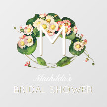 ヴィンテージブライダルシャワーデイジーリースガールモノグラム