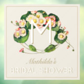 ヴィンテージブライダルシャワーデイジーリースガールモノグラム ウィンドウサイン (シート3)