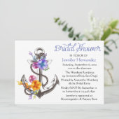 ヴィンテージブライダルシャワーフローラ出荷いかり青 招待状 (スタンド正面)