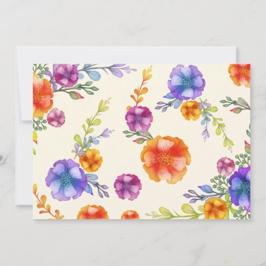 ヴィンテージブライダルシャワーフローラ出荷いかり青 招待状 (裏面)