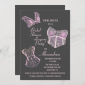 ヴィンテージブライダルシャワーランジェリーパーティー 招待状 (正面/裏面)