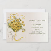 ヴィンテージブライダルシャワーヴィンテージイエローフラワーフローラ 招待状 (裏面)