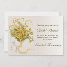 ヴィンテージブライダルシャワーヴィンテージイエローフラワーフローラ