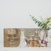 ヴィンテージブライダルシャワー招待フェイク壁紙 招待状 (スタンド正面)