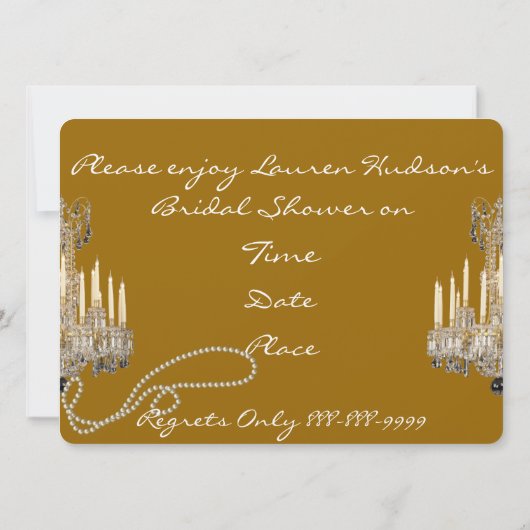 ヴィンテージブライダルシャワー招待フェイク壁紙 招待状 (裏面)