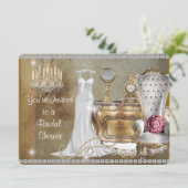 ヴィンテージブライダルシャワー招待フェイク壁紙 招待状 (スタンド正面)