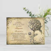 ヴィンテージブライダルシャワー招待状と牡丹開花 招待状 (スタンド正面)