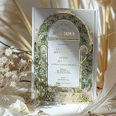 ヴィンテージブライダルシャワー招待状アールヌーボーデコ 箔招待状