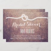 ヴィンテージブライダルシャワー紙吹雪の結び目 招待状 (正面/裏面)