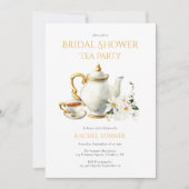 ヴィンテージブライダルシャワー茶パーティー 招待状 (正面)