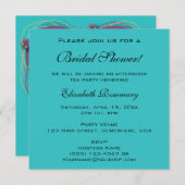 ヴィンテージブライダルシャワー、アクアラブハートツリー 招待状 (正面/裏面)