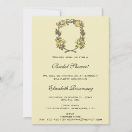 ヴィンテージブライダルシャワー、イエローガーデンバラリース 招待状