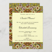 ヴィンテージブライダルシャワー、ガーデンフラワー蝶 招待状 (正面/裏面)