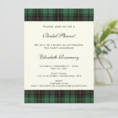 ヴィンテージブライダルシャワー、タータンチェックダビッドソンパターン 招待状 (スタンド正面)