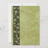 ヴィンテージブライダルシャワー、ビクトリアングレープつる植物葉 招待状 (裏面)