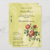 ヴィンテージブライダルシャワー、愛のバラバイルドゥート 招待状 (正面/裏面)