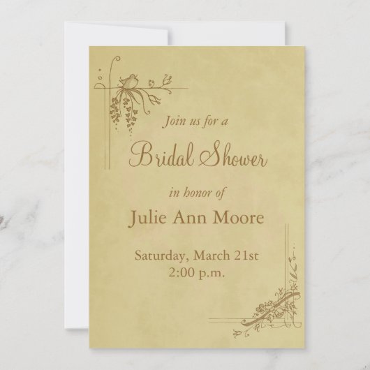 ヴィンテージブライダルシャワー 招待状 (正面)