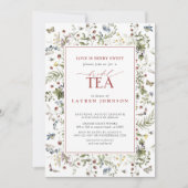 ヴィンテージブライダルティーワイルドフラワーラブズベリースウィート 招待状 (正面)