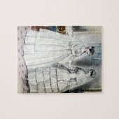 ヴィンテージブライダルブライドアンティークホワイト結婚ズ ジグソーパズル (横)