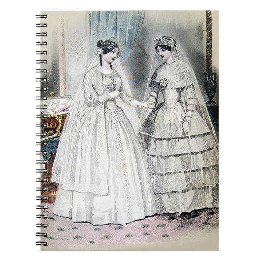 ヴィンテージブライダルブライドアンティークホワイト結婚ズ ノートブック (正面)