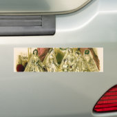 ヴィンテージブライダルブライドアンティークホワイト結婚ズ バンパーステッカー (車上)