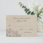 ヴィンテージブライダル真珠およびレース応答 出欠カード (スタンド正面)