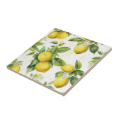 ヴィンテージブライトイエローウォーター色レモンパターン タイル (側面)