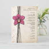 ヴィンテージブライトピンクオーキッド結婚式 プログラム (スタンド正面)