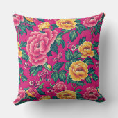 ヴィンテージブライトピンクチノワリー大フローラ クッション (裏面)